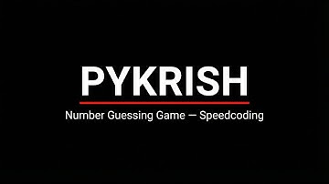 Number Guessing Game in Python | No Talk | Speedcoding