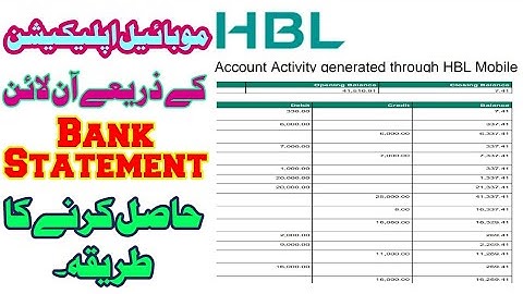 How to Get Online Bank Statement using HBL Mobile App | Habib Bank Mobile Application 2021