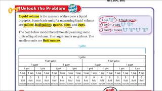 Go Math 4th grade Lesson 12.4 Customary Units of Liquid Volume - Capacity.