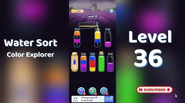 🎮 Water Sort Color Explorer Level 36 Walkthrough | SolutionGuruji 🌍