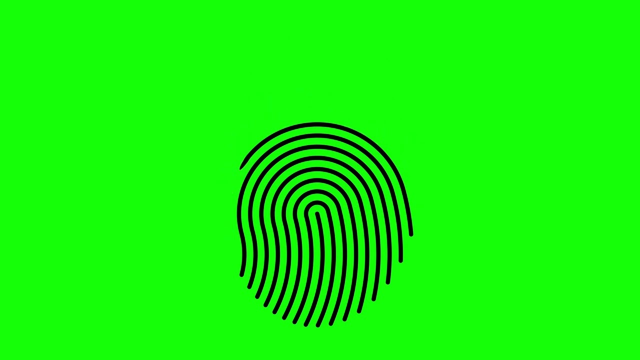 Cybernated Fingerprint Animation on Green Screen Background | 4K | FREE TO USE
