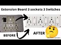 How to make 3 switches 3 sockets extension board at home electrical board wire connections.