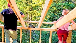 Getting Started On The Strapping For Metal Roof | Off Grid Cabin Build