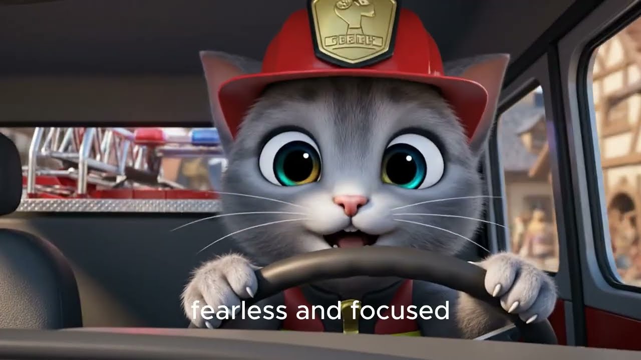 Firefighter Cat story for kids 