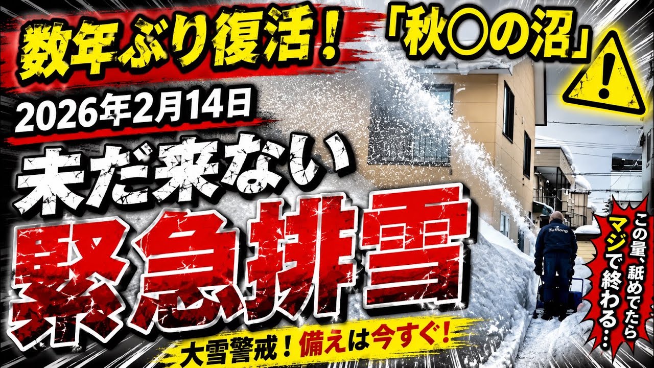 除雪】2026札幌大雪…未だ来ない緊急排雪…数年ぶりに復活した「秋○の沼