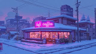 Snowy Winter Night at a Cozy Lofi Café ❄️ Peaceful Lights & Chill Beats for Relaxing, Study, Focus.