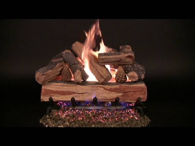 Rasmussen Cross Fire Vented Gas Log Set - YouTube