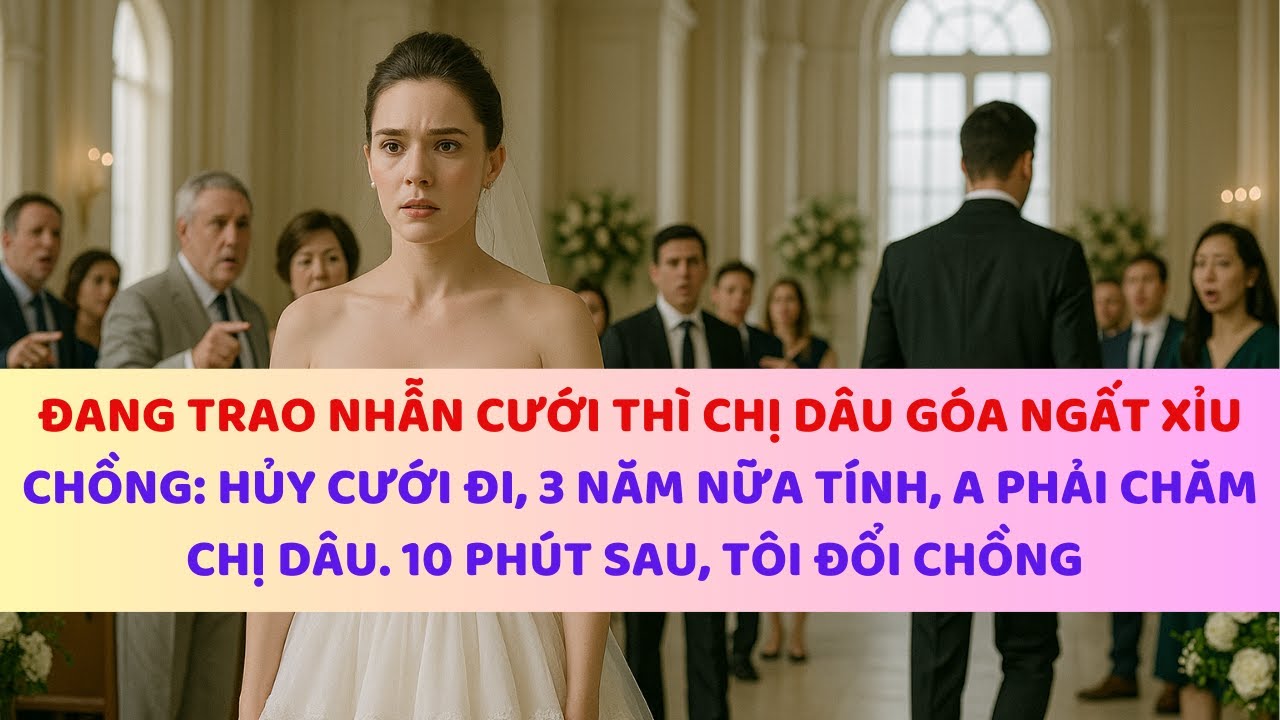 Đang trao nhẫn cưới thì chị dâu xỉu, chồng tôi hủy cưới bế ả chạy đi, 10p sau tôi đổi chồng