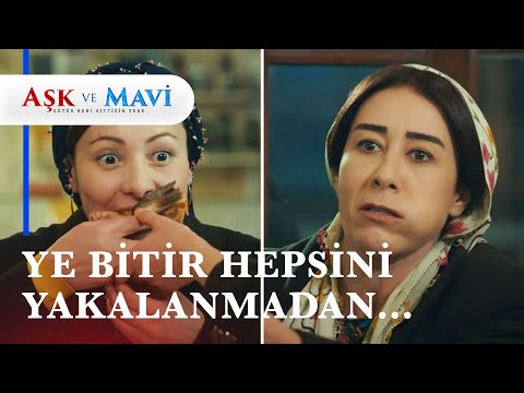 Hasibe ve Fatma gizli gizli tüm pizzaları yiyor! 😂 - Aşk ve Mavi 46. Bölüm