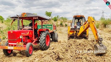 Mahindra 575 Di power plus tractor with full load trolley pulling out failed | jcp | jcb video | jcb
