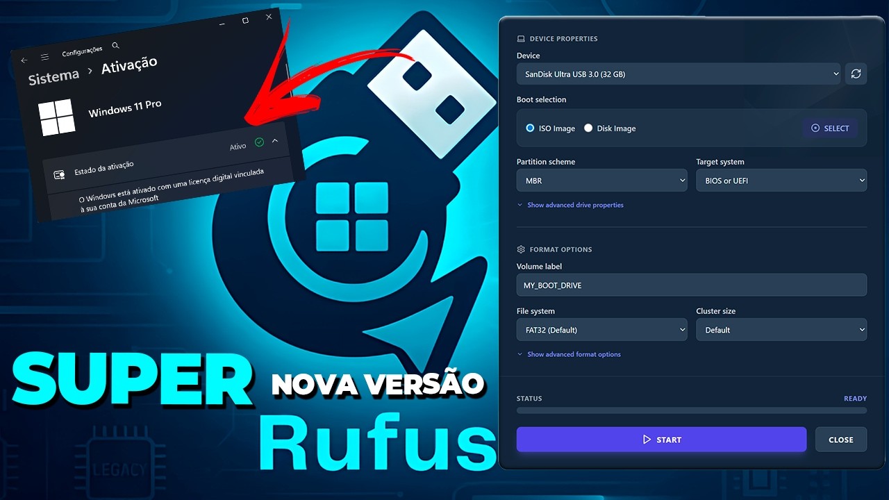 Novo RUFUS 4.13 CHEGOU Já Instala e ATIVA TUDO! ADEUS FORMATAÇÃO Antiga! TUDO AUTOMÁTICO