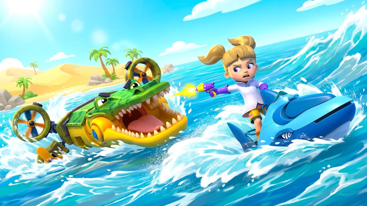 La VOITURE DE POLICE TIGRE est HYPNOTISÉE ! Au secours, VOITURE CROCODILE ! | Voitures et Camions