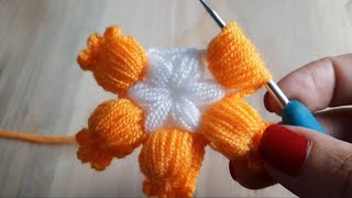 Lifleri Süsleyecek En Güzel Lif Çiçeği Yapımı 👌👌easy crochet flower making / Kolay Puf Çiçek Yapımı Resimi