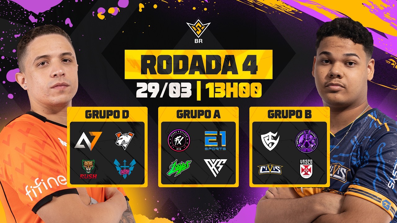 🚨FFWS BR 🏆 RODADA 4 - GRUPOS A, B e D | FREE FIRE AO VIVO🚨 #freefire