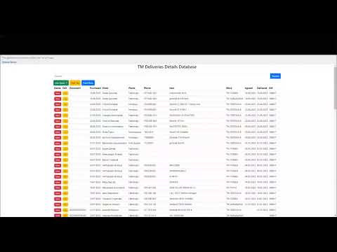 Google Sheets Web App TM Deliveries Details Database
