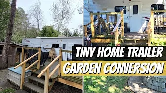 Tiny Home Trailer Garden Conversion! Finally Hanging our hammock :)