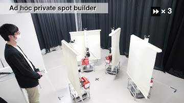 WaddleWalls: Room-scale Interactive Partitioning System using a Swarm of Robotic Partitions