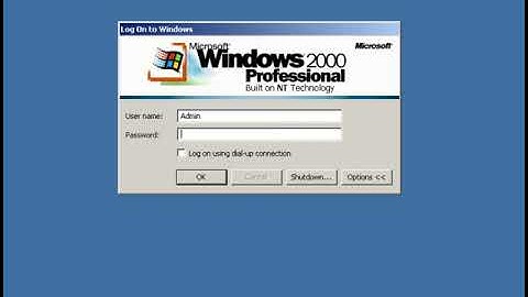 Windows 2000 logon screen