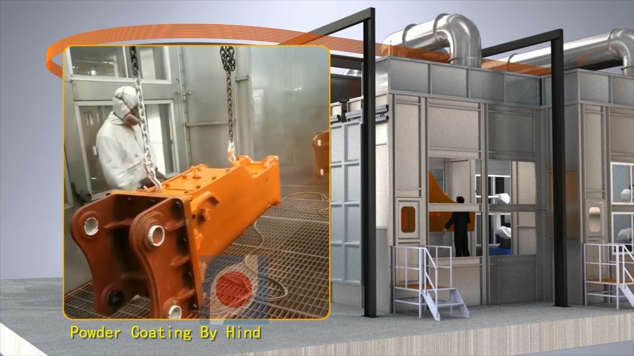 Heavy Machinery Painting Line with blasting Chamber Wiping Chamber 5