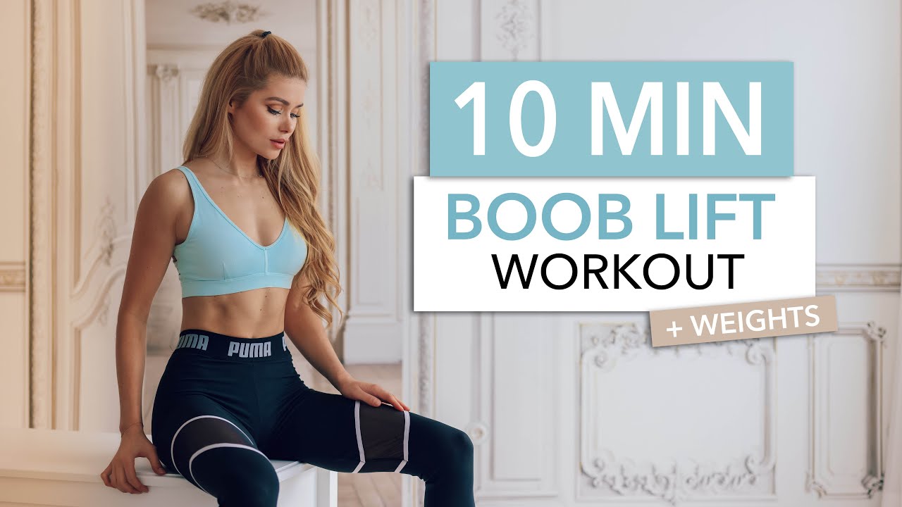 10 MIN BOOB LIFT – B(r)east mode: ON .. Chest Workout for men & women / with weights I Pamela Reif