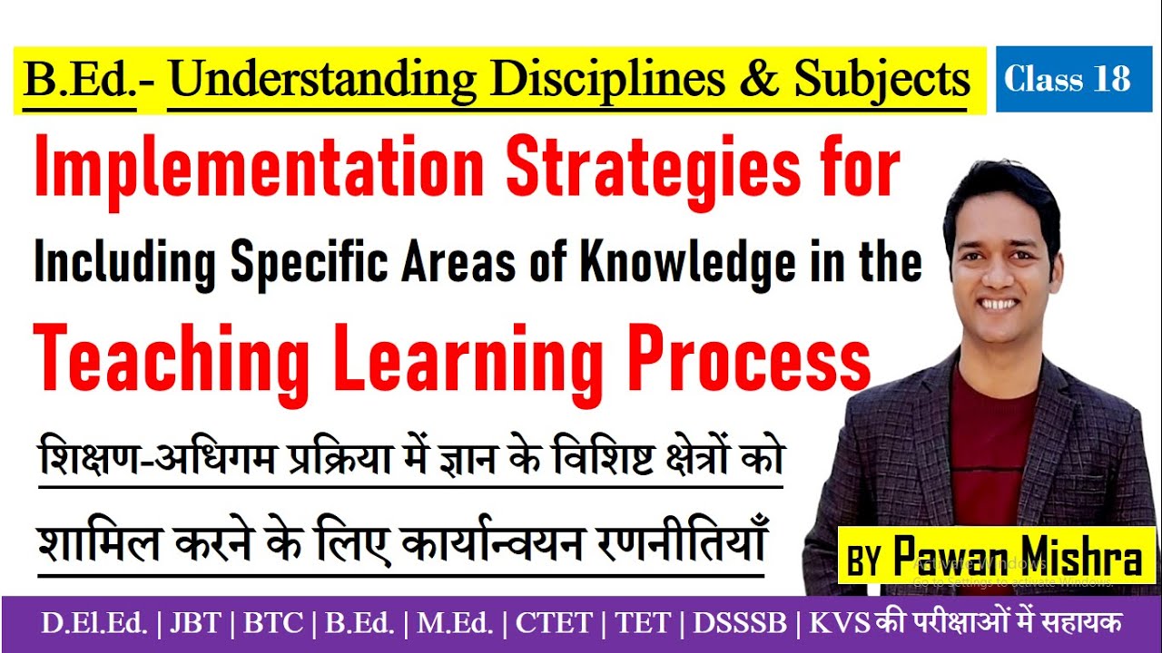 Implementation Strategies for Including Specific Areas of Knowledge in ...