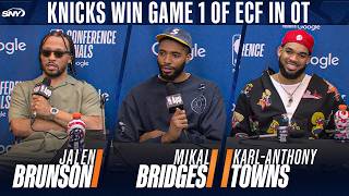 Jalen Brunson, Mikal Bridges and Karl-Anthony Towns on come back win over Cavs in Game 1 of ECF screenshot 3