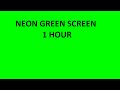 Neon Green Bright Screen Green Background 1 hour for TV or Monitor 16*9