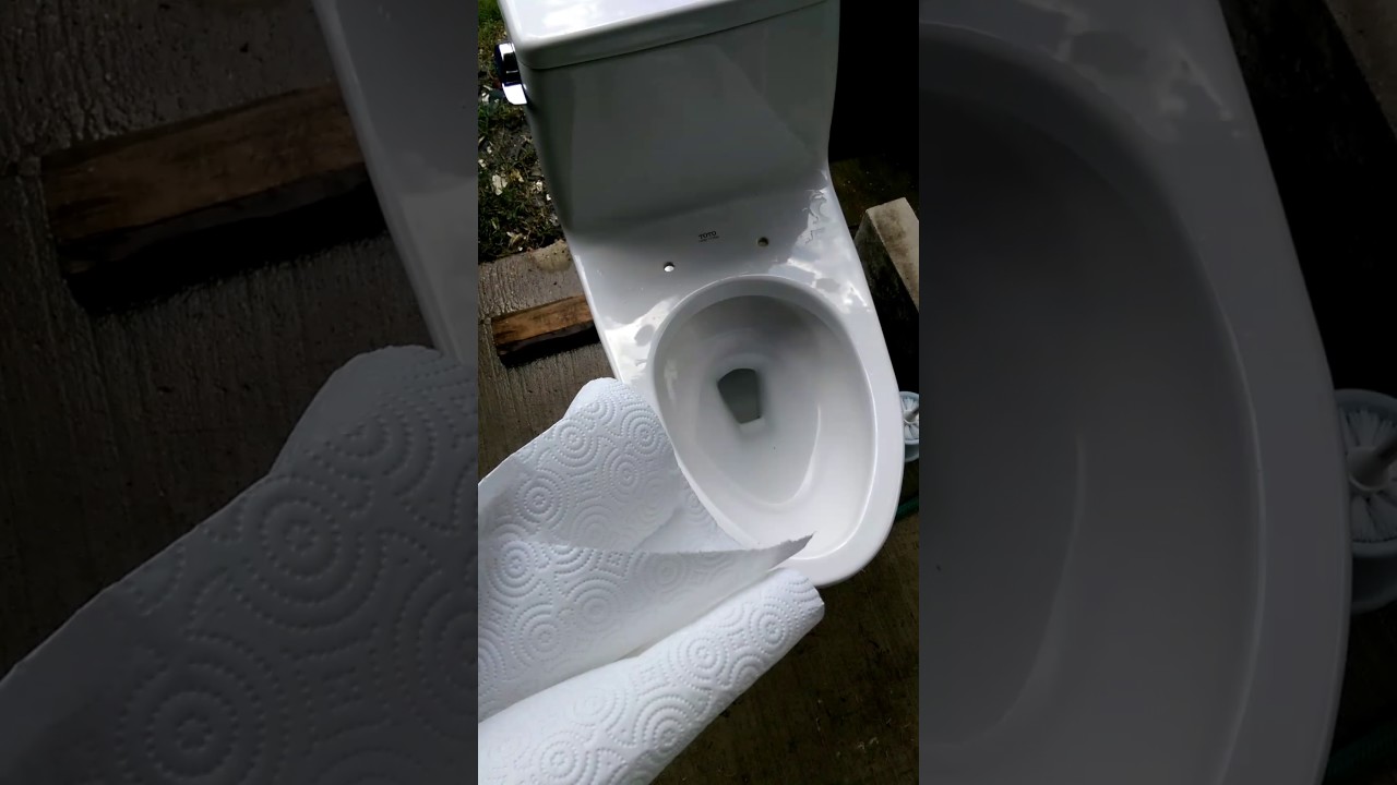 Toto one piece toilet paper towels flush YouTube