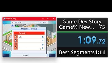 Game Dev Story - Speedrun Game% New Game - 1:09.48 (retimed)