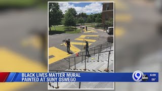 Black Lives Matter mural painted on SUNY Oswego’s campus