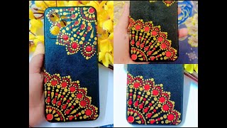 Phone cover painting 🎨🖌️ dot painting phone cover design 😱#nupurcraftandart #phonecoverpainting