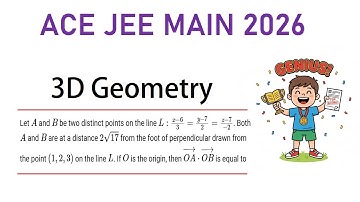A and B be 2 Distinct Points on the Line (x-6)/3 = (y-7)/2 = (z-7)/2 | Vectors 3D Geometry Jee Mains