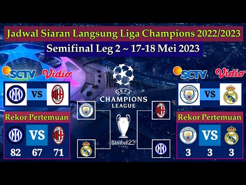 Jadwal Semifinal Liga Champions Live SCTV Leg 2 - Manchester City vs Real Madrid - UCL 2022/2023