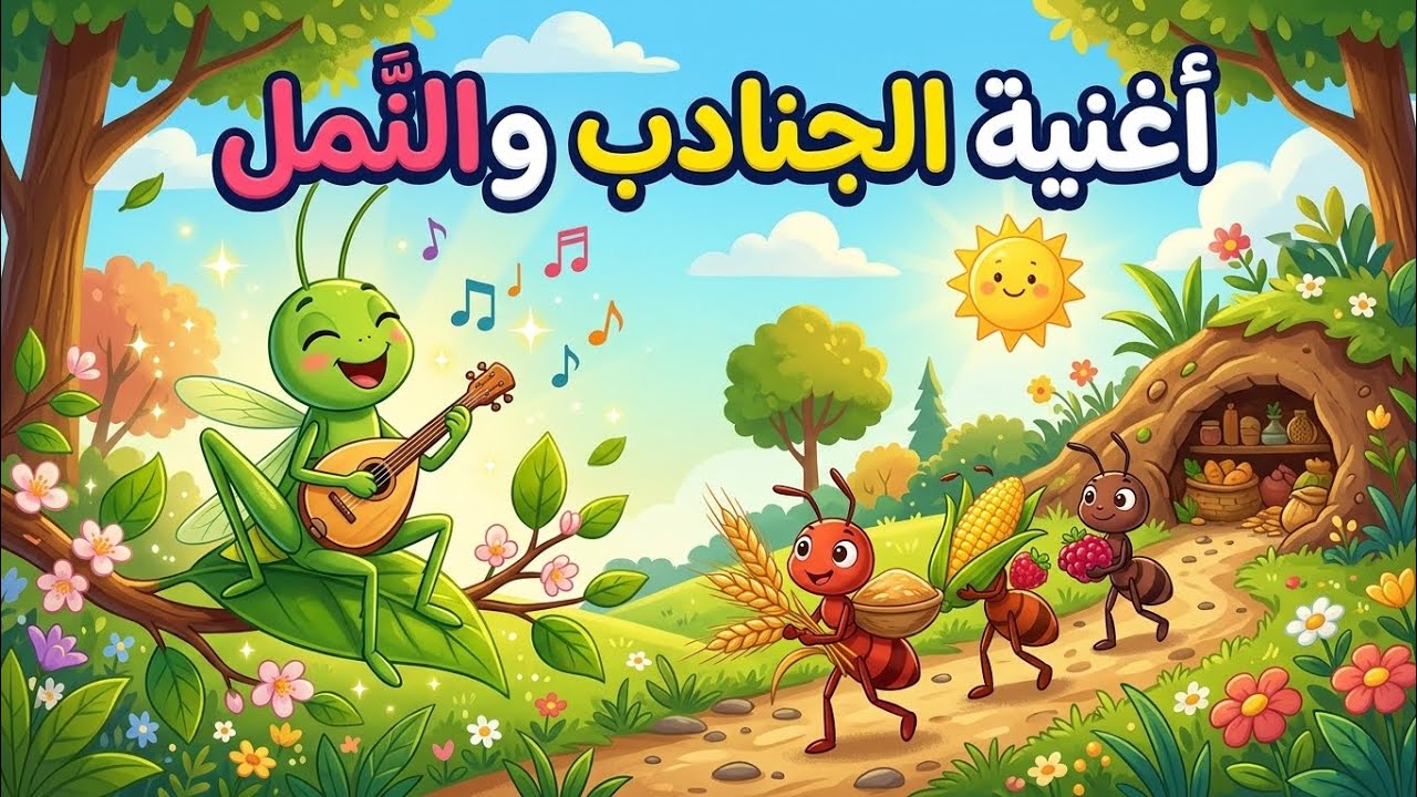 نشيد الصرصور والنملة 🐜🐞 | قصة الاجتهاد والكسل في أغنية تعليمية ممتعة للأطفال