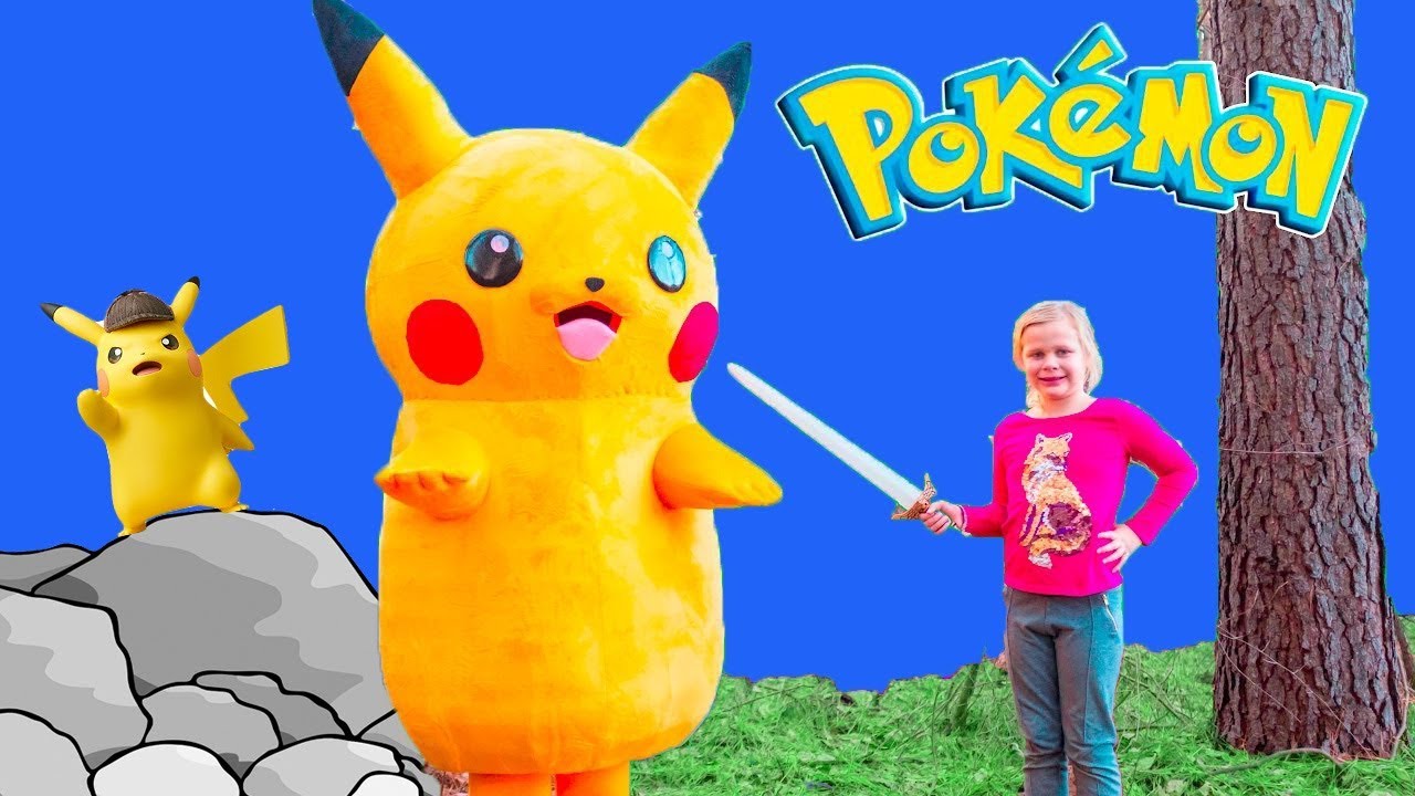 Pokemon Hunt with Pickachu and the Assistant Fun Pretend Play