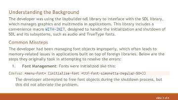 Solving Memory Errors in Common Lisp with SDL