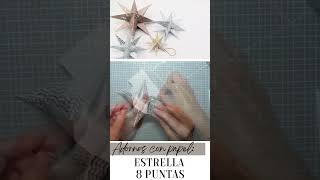 Como realizar estrellas de navidad de 8 puntas en papel para el arbol | Lluna Nova Scrap