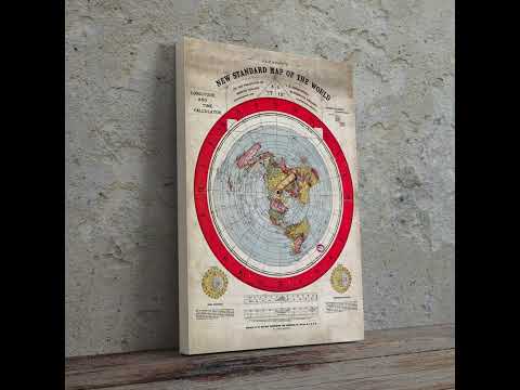 Плакат "Карта Глісона, пласка Земля, Alexander Gleason, Flat Earth Map (1892)", 85×60см, видео 1
