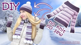 DIY NO KNIT Hat, Mittens and Scarf Out Of a Sweater (NO KNIT & NO SEW) – No-knit Knit Kit Tutorial
Easy tutorial of how to make a knit hat (no-knit hat), mittens and scarf WITHOUT knitting and sewing from useless sweater! So youll get an adorable winter kit just for half an hour!
Everything is absolutely easy and clear – all you have to have is a useless sweater and a glue gun. Actually, you can just sew. But I know many ppl dont like it so that is why I made my kit with a hot glue.
I start with mittens and make them from sleeves. The hat I make from sweaters back. And the scarf – from sweaters front size. And dont forget – as more pompoms youll use for decorating, as much cuter will be your no-knit-knit kit :)
Follow me on Instagram: https://instagram.com/idunngoddess/
Follow me on Twitter: https://twitter.com/IdunnGoddess
Follow me on G+ : https://plus.google.com/+Coloredtips1/
Welcome to my blog: http://coloredtips.com/
Good luck and let me know about your winter no-knit kits :) DIY NO KNIT Hat, Mittens and Scarf Out Of a Sweater (NO KNIT & NO SEW) – No-knit Knit Kit Tutorial