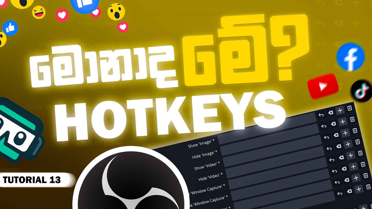 How to setup Hotkey in OBS | Tutorial 13 | Sinhala - YouTube