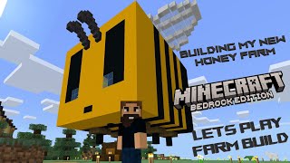 Building a crazy honey farm on my Realm - Minecraft Bedrock survival lets play farm build