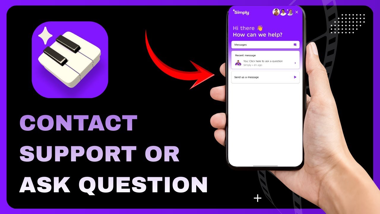 How to contact support or ask a question in Simply Piano