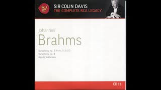 Sir Colin Davis, condutor   CD11 Brahms Symphony #2, #3; Haydn Variations