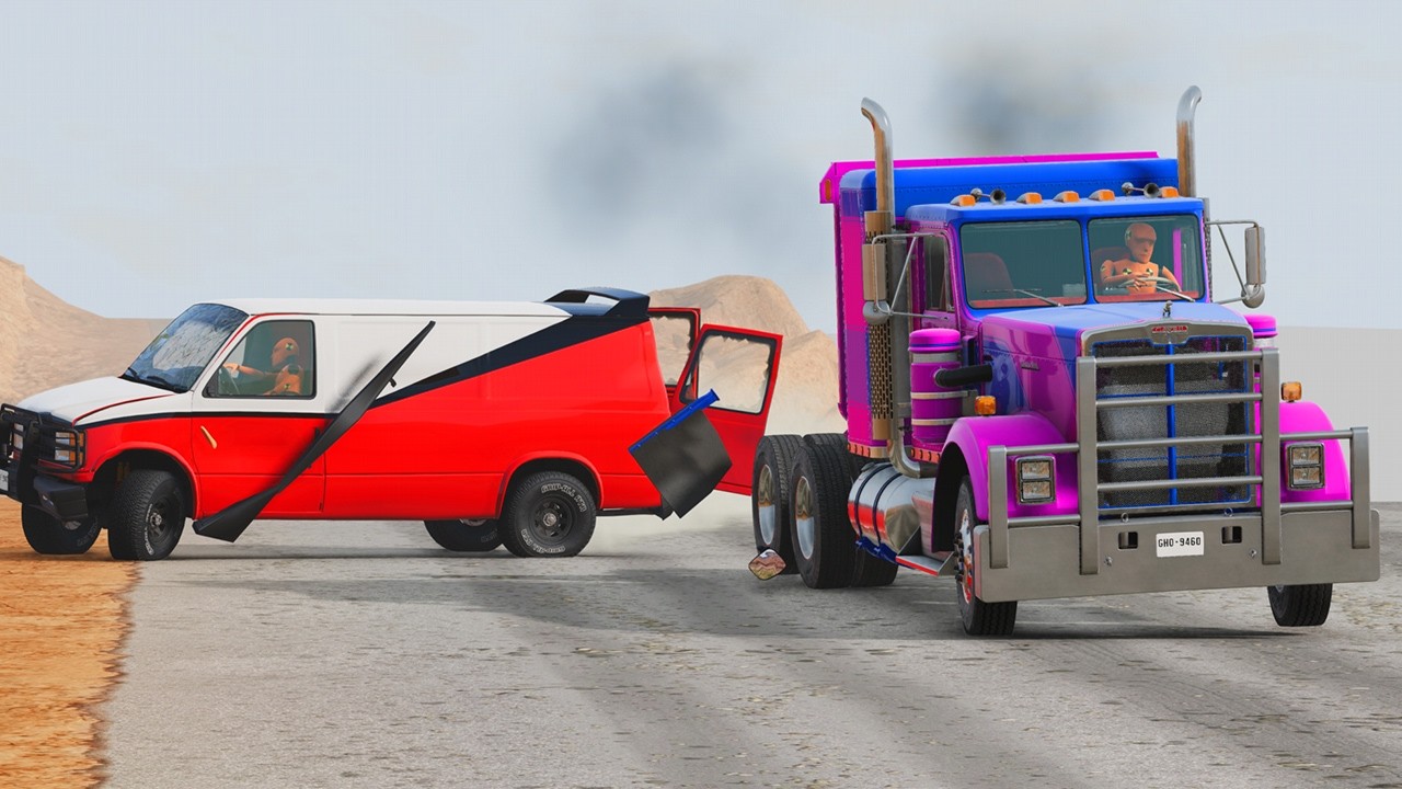 Cars vs Road Rage Semi Truck on Endless Desert Highway! 🚛💥 | BeamNG.Drive Insane Crashes