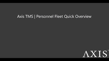 Axis TMS - Personnel and Fleet Dashboard Overview