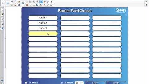 SMART Notebook: Using The Random Word Chooser