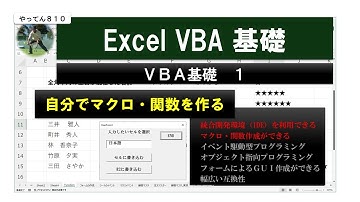 Excel VBA基礎 1 マクロ・関数の作成　ＶＢＡでマクロ・関数の作成を行う基礎を解説 #vba #excel #業務効率化