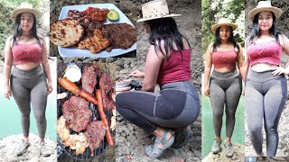 Preparando Carne Asada Ala Orilla De Estas Hermosas Cascadas