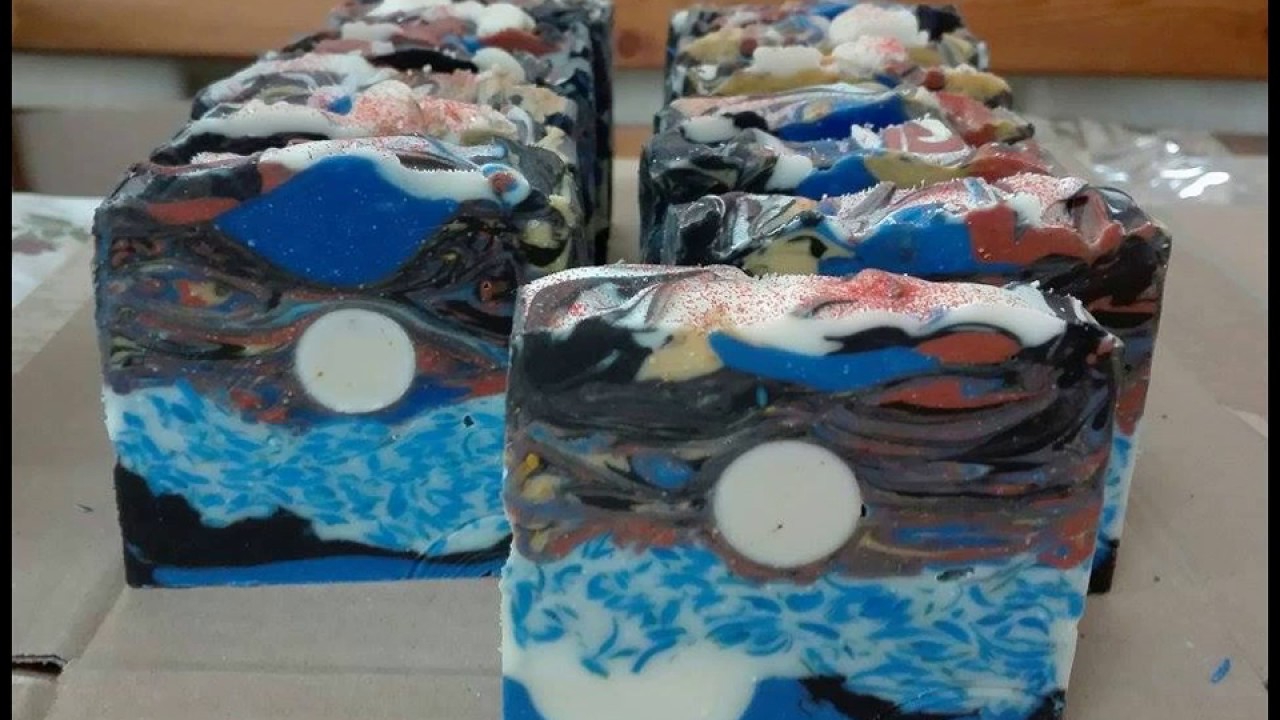 SOAP RECIPE-HAWAIAN STORM GALAXY SOAP-RETETA DE SAPUN-Sapun de casa natural Galaxy