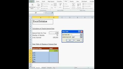 How to use data table in Excel